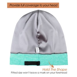Sleep Cap for Hair Summer Gifts for Frizzy Bed Headwear Curly Beanie Green Health Gray