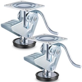 Aurelema 2 Pcs Brake Floor Lock Brake Pedal Lock Heavy Duty Steel with Anti-Slip Rubber Pads for Furniture, Equipment, Workshops, and Garages (5 Inch)