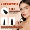 Eyebrow Stencil Kit, Microblading Eyebrow Pen with Angled Brush, 2-in-1