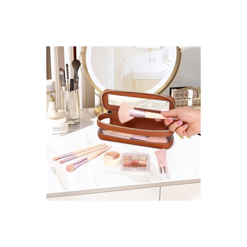 Pinkmik - Bolsa de maquillaje transparente para maquillaje, bolsa de