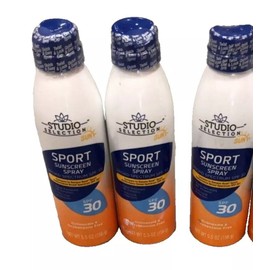 Studio Selection 3 Cans SPF 30 Studio Selection Sun Sport Sunscreen Spray 5.5 Oz Ea 09/25 Exp