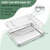 Toaster Oven Pan with Rack Set (2 Small Baking Sheets+2