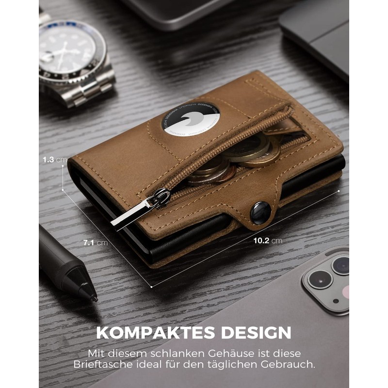 DODENSHA Airtag Card Case RFID Protection Men's Wallet Pop-Up Slim