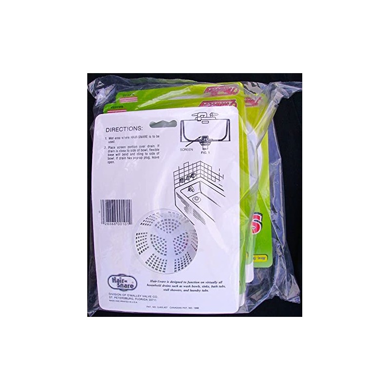 O'Malley Hair Snare Drain Cover Universal - White (2 Pack)