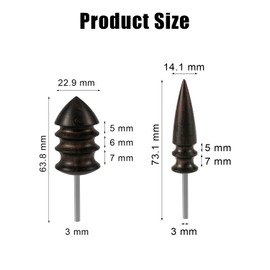 2pcs Leather Burnisher Bits for Rotary Tools, 2 Styles Leather Burnishing Tips Edge Burnishing Tool Polishing Head Accessories for Leather Craft Hand Making