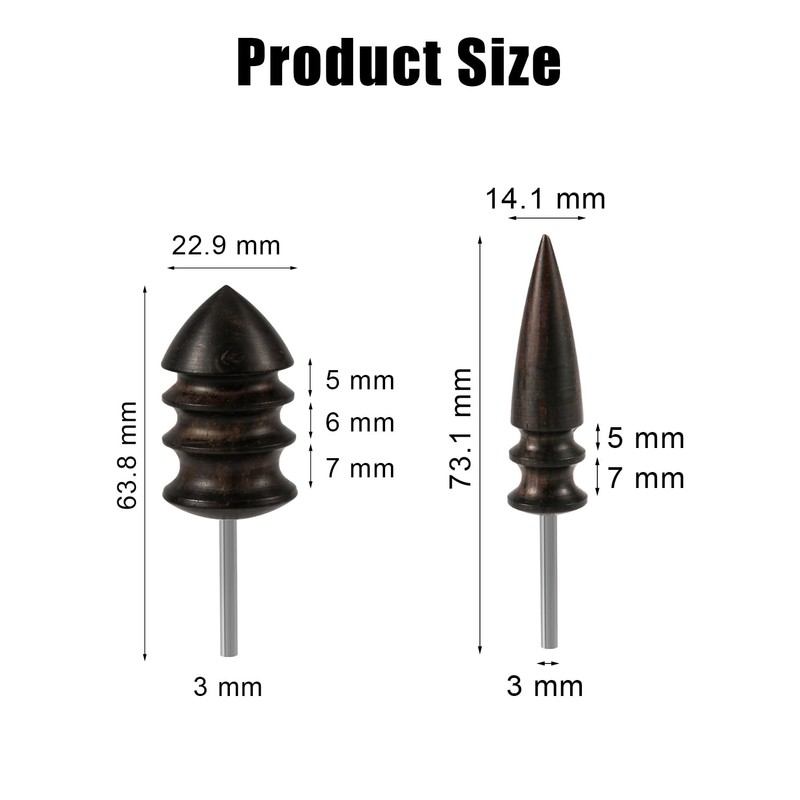 2pcs Leather Burnisher Bits for Rotary Tools, 2 Styles Leather