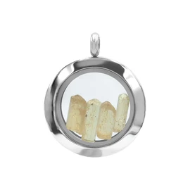 Starborn Gemstone Window Stainless Steel Pendant, stainless steel Gemstone, Imperial Topaz