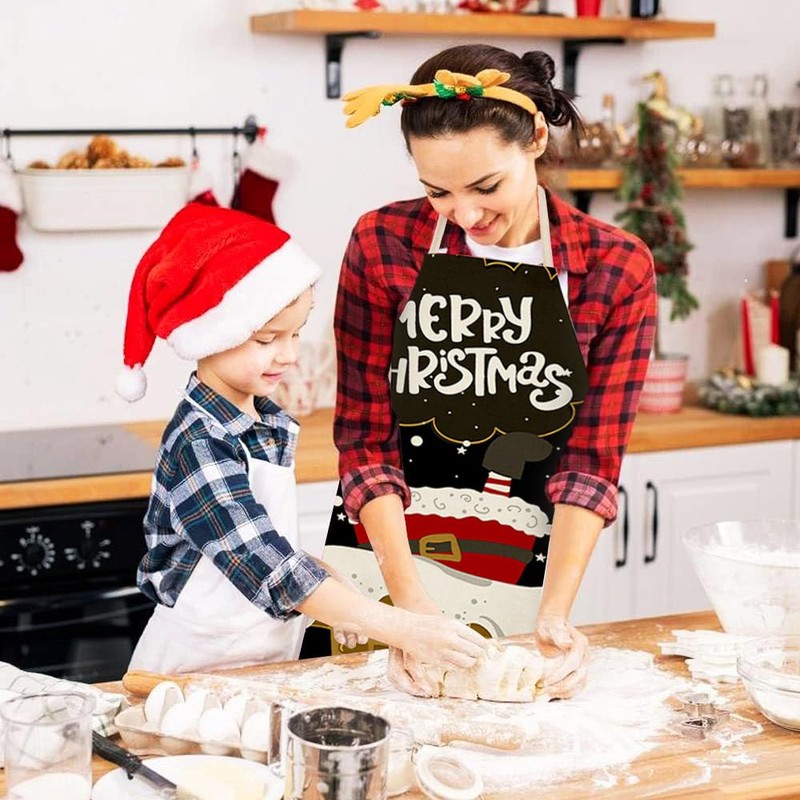 JFAN Christmas Apron Christmas Apron Santa Claus Apron Gift Cartoon,