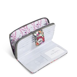 Vera Bradley Women's Cotton Turnlock with RFID Protection Wallet, Hope Blooms - Recycled Cotton, One Size