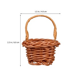 TOYANDONA 12pcs Mini Woven Baskets with Handles, Small Doll Picnic Baskets Miniature Flower Baskets for Party Favors Crafts Decor