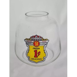 SILVER KING HAND BLOWN GUMBALL/PEANUT MACHINE GLOBE WITH 1 CENT DECAL - 007