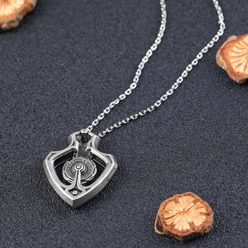 GAUEIOUR Mechanical Rotatable Gear Pendant Necklace,Luxury Pendant, Retro Punk Necklace,