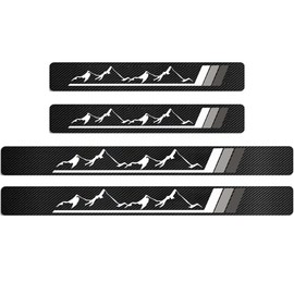 4PCS Carbon Fiber Style Door Sill Protector Anti-Dirty Scuff Plate Cover Guard Sills Protector Trim,Welcome Pedal Protect Compatible with Car Truck SUV