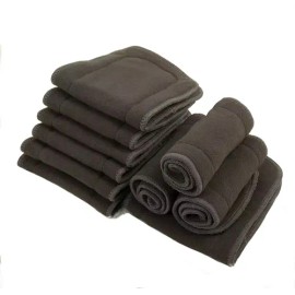 10 Absorbentes  Insertos De Bambú Charcoal 4 Capas Nocturno                                                                                           