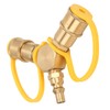 FECAMOS LPG Gas Line Splitter Adapter with 3 Spouts Propane