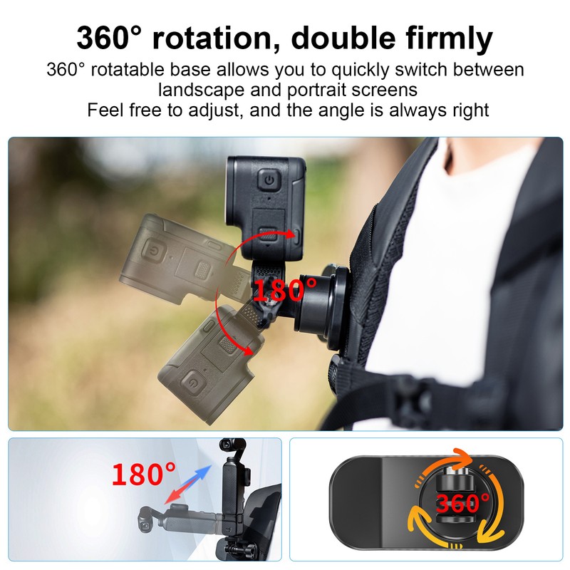 Swivel Backpack Clip 360° Rotation Firm Grip Magnet Mount Backpack