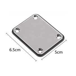 2Pcs Electric Guitar Neck Plates Metal Guitar Neck Plates Electric Guitar Reinforcing Plates with Screws for Replacement Electric Guitar Part(Silver Black)