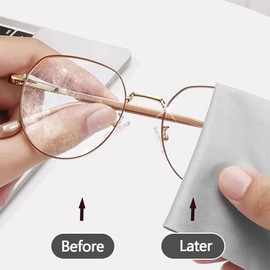 Pack of 8 Glasses Cleaning Cloths, Microfibre Cleaning Cloth, Glasses Cleaning Cloths, Display Cloth, Cleaning Cloths, Cloths for Glasses, Optician Quality, for Camera, Lens, Glasses, Mobile Phones,