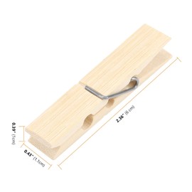 SEUNMUK 200 PCS Bamboo Pegs, Washing Wooden Pegs Bamboo Clothes Pegs for Washing Line and Home Decoration