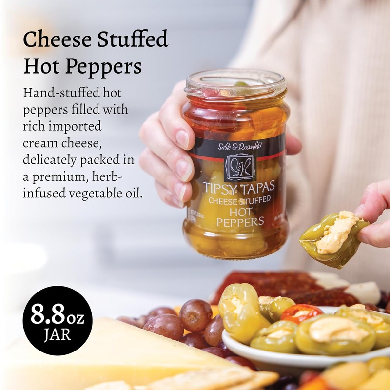 Sable & Rosenfeld Tipsy Tapas Cheese Stuffed Hot Peppers, 8.8
