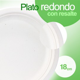 EXNIMA, Pack of 50, 100 or 200 Biodegradable Disposable Sugarcane Plates Round Disposable Tableware 100% Natural Ecological Event Party BBQ Birthday and Crafts