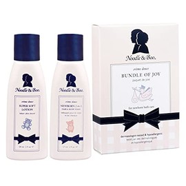 Noodle & Boo Bundle of Joy - Juego de regalo para recién nacido; gel de baño 2 en 1 para el cabello y el cuerpo, loción súper suave para bebé