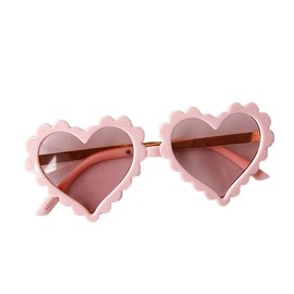 BULINGNA Kids Toddler Girl Heart Shaped Sunglasses, Cute Vintage Baby Eyewear for Party Beach Travel Photography, Valentine's Day Gift for Little Girl (2-6 Years, Pink)