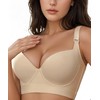 Cekqoci Women's Push Up Bra Hide Back Fat Full Coverage