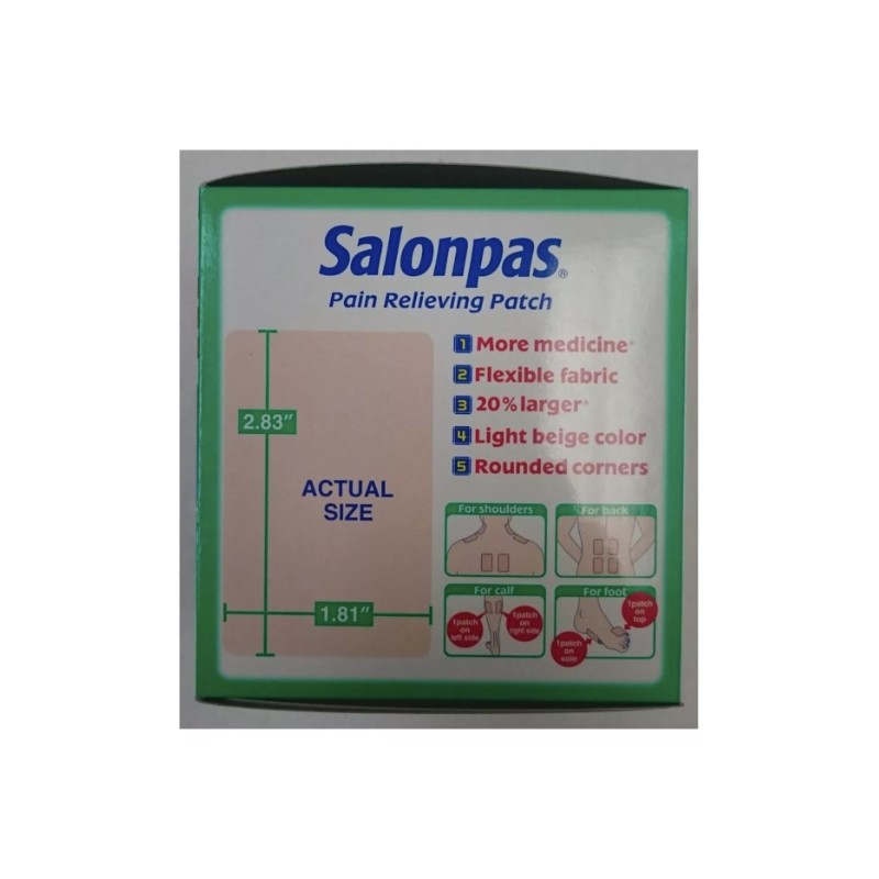 Salonpas 140 patches 2.83" x 1.81" Rounded Corner and Flexible