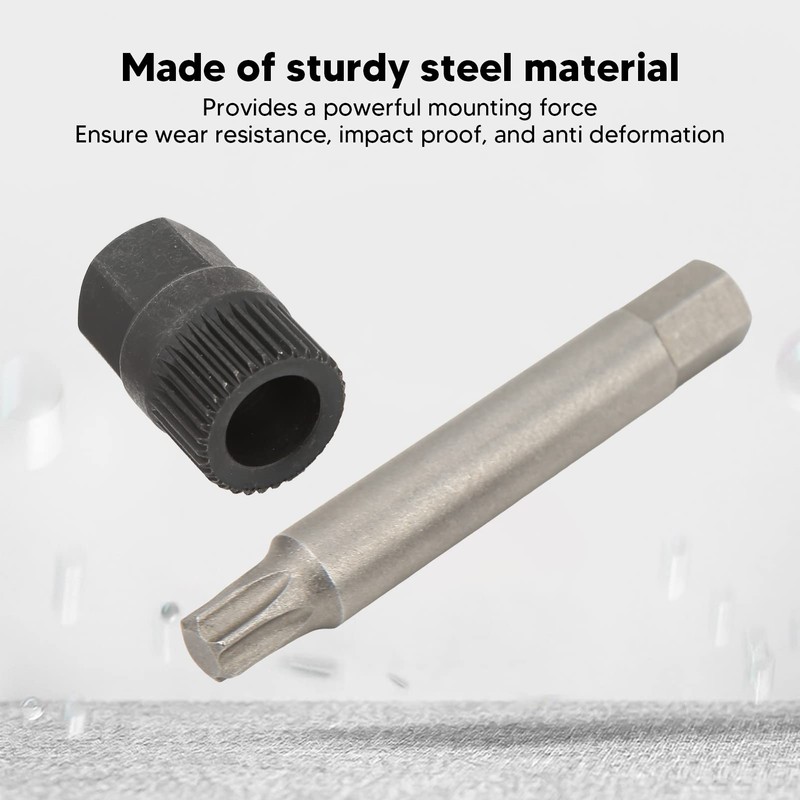 Alternator Pulley Wrench Kit 33 Teeth Spline Socket Drill Bit