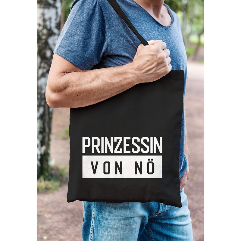 Moonworks® Jute Bag Princess von nö Saying Fabric Bag Carry