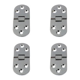 4Pcs Folding Flip Top Hinge Round Edge 180 Degree Zinc Alloy Door Hinge Folding Table Hinges Tray Backflap Hinges for Table Cabinet Closet Door Furniture, Silver