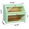 HOMEKOKO Double Layer Large Bread Box for Kitchen Counter, Wooden