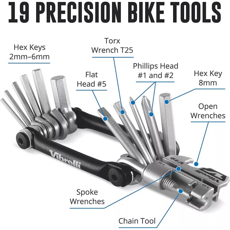 Vibrelli Bike Multi Tool V19 Multi Herramienta Bicicleta