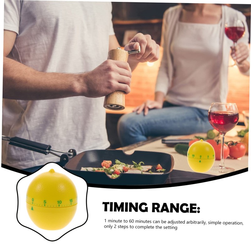 MAGICLULU Mechanical Timer Cartoon Lemon Shape Cooking Timer Adorable Lemon