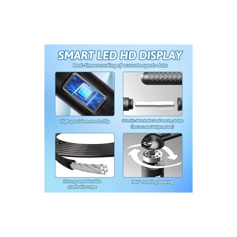 TOGETDREAM Cuerda de saltar con contador, cuerda de saltar ajustable