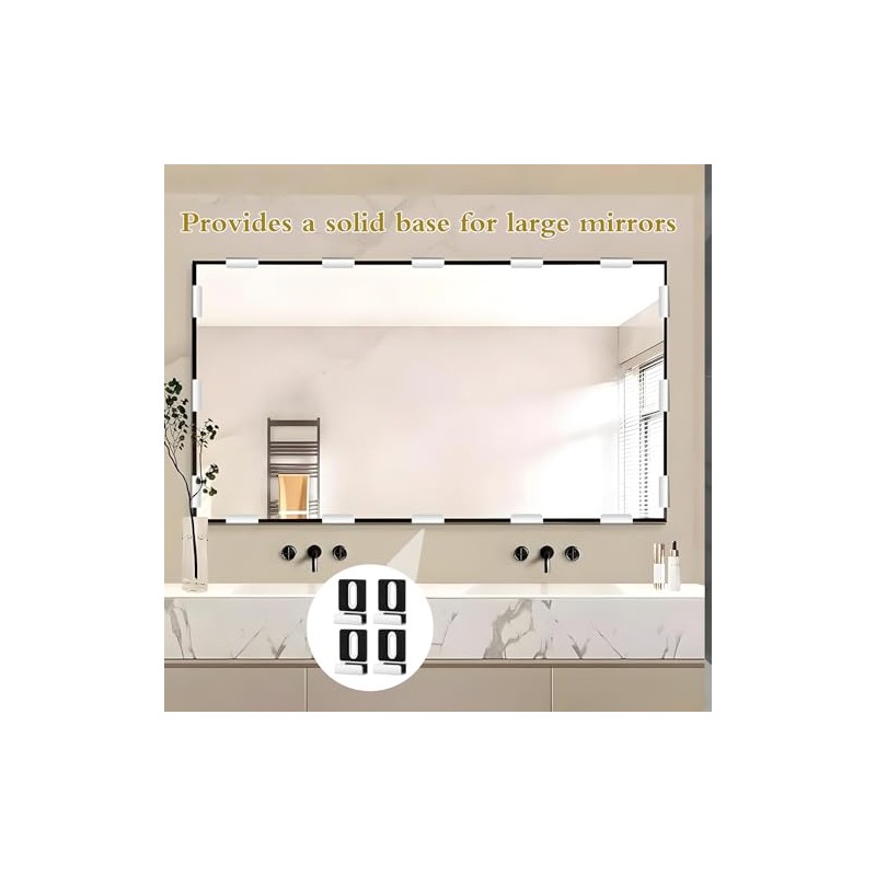12 Pack Heavy Duty Metal Mirror Clips Kit with Screws