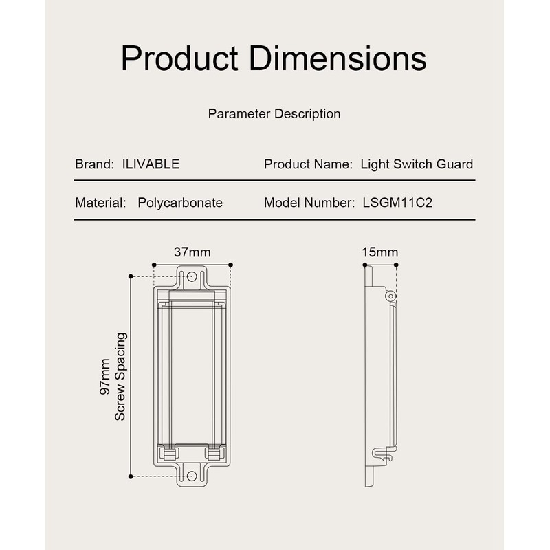 Light Switch Guard, ILIVABLE Child Proof Rocker Switch Plate Cover