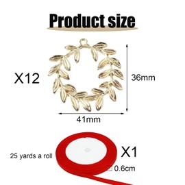 DHWEKU Corona Alloro Laurea Laurea Laurel Wreath Graduation Decoration Bomboniere Laurea Pendant with Satin Ribbon Pendant for Graduation Gift Packaging Graduation Decoration Pack of 12