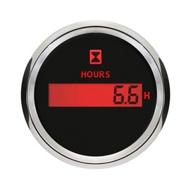 ELING Engine Digital Hourmeter Gauge 52mm(2") with Backlight 12V 24V for Motor Go Kart Boat Car