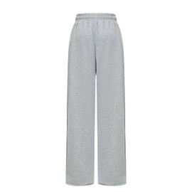 Women's Drawstring Waist Straight Wide Leg Sweatpants Casual Jogger Soft Pants with Pockets(36255,Medium) Grey