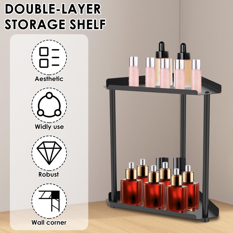 Makeup Organizer, Cosmetic Storage Display Case with 2 Layers Large
