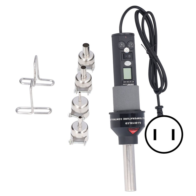 6Pcs Hot Air Gun LCD Digital Display Adjustable Portable Heating