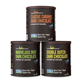 Castle Kitchen Natural Hot Chocolate Mix Variety Pack (42 Oz) - Dairy-Free, Vegan Complete Mixes - Just Add Water - Pack of 3 (Classic Caramel, Double Dutch, Marvelous Mint Dark Chocolate) 14 oz Each