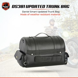 Daniel Smart Motorcycle Sissy Bar Roll Bag with Multiple Pockets - Secure Your Luggage and Stuff with Ease - Includes Rain Cover for All-Weather Protection - Perfect for Motorcycle Touring – Black