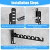 MBAIYO 3 Pack Black Wall Mount Coat Hanger Holder, Retractable