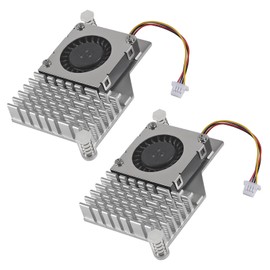 AITRIP 2 Pack Active Cooler for Raspberry Pi 5, Cooling Fan Pi5 Aluminum Heat Sink Temperature-Controlled Blower Fan with Thermal Pads Suitable for Raspberry Pi 5
