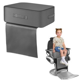 TOTIDYH Salon Booster Seat for Kids Hair Cutting, 18 x 13 x 6.7in Oversize Children Salon Chair Cushion for Hair Stylist, Barber Booster Seat Leather Cushion, Beauty Salon Spa Equipment, Dark Grey