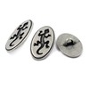 Bezelry 12 Pieces Gecko Lizard Pattern Oval Metal Shank Buttons.