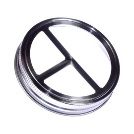 Sunshine Mason Co. Stainless Steel Toothbrush Holder Lid Wide Mouth 2 Pieces, Silver